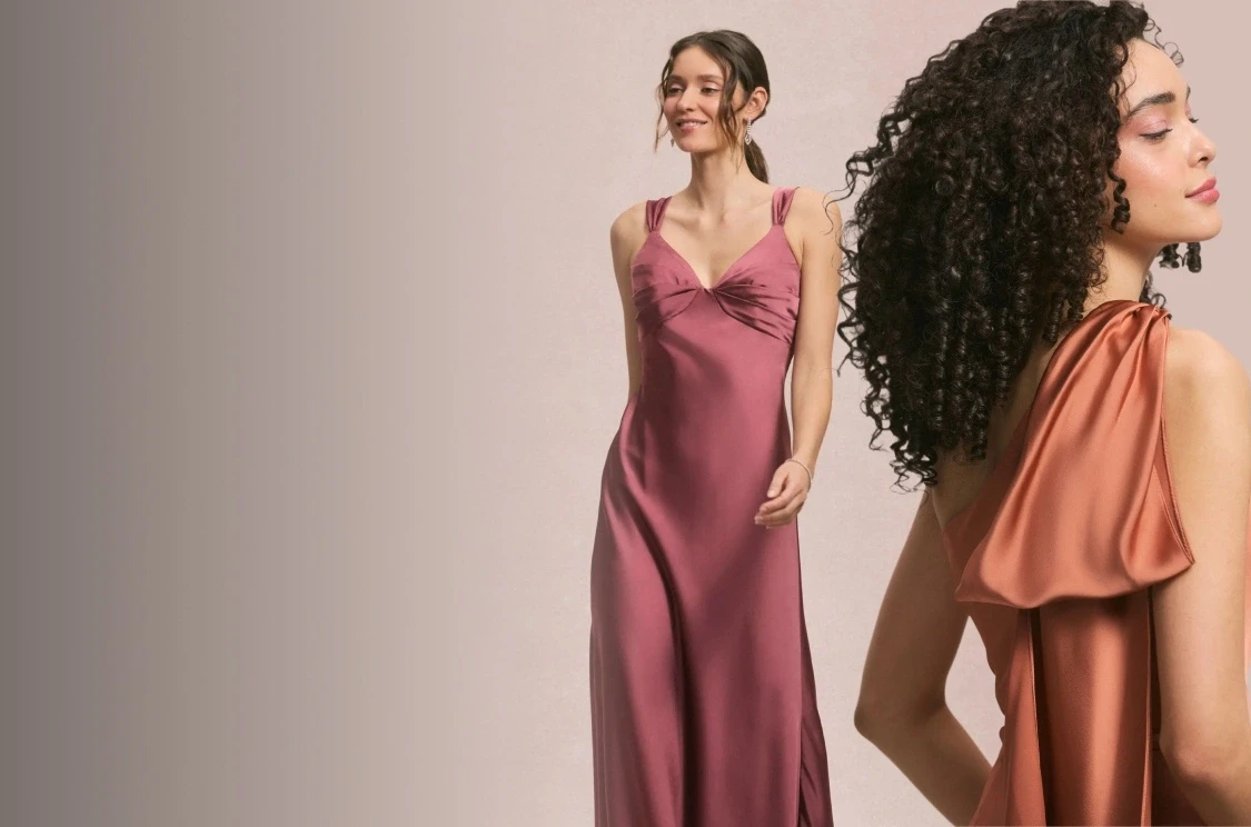 Photo of bridesmaids wearing Mori Lee dresses. Mobile image