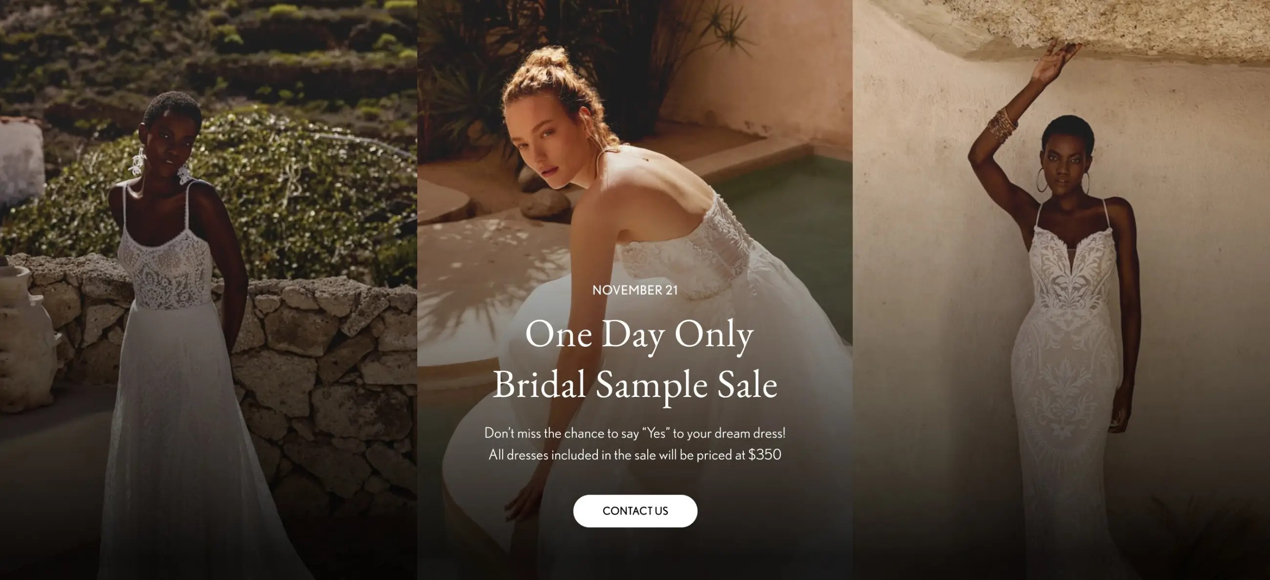 Bridal Sample Sale desktop banner